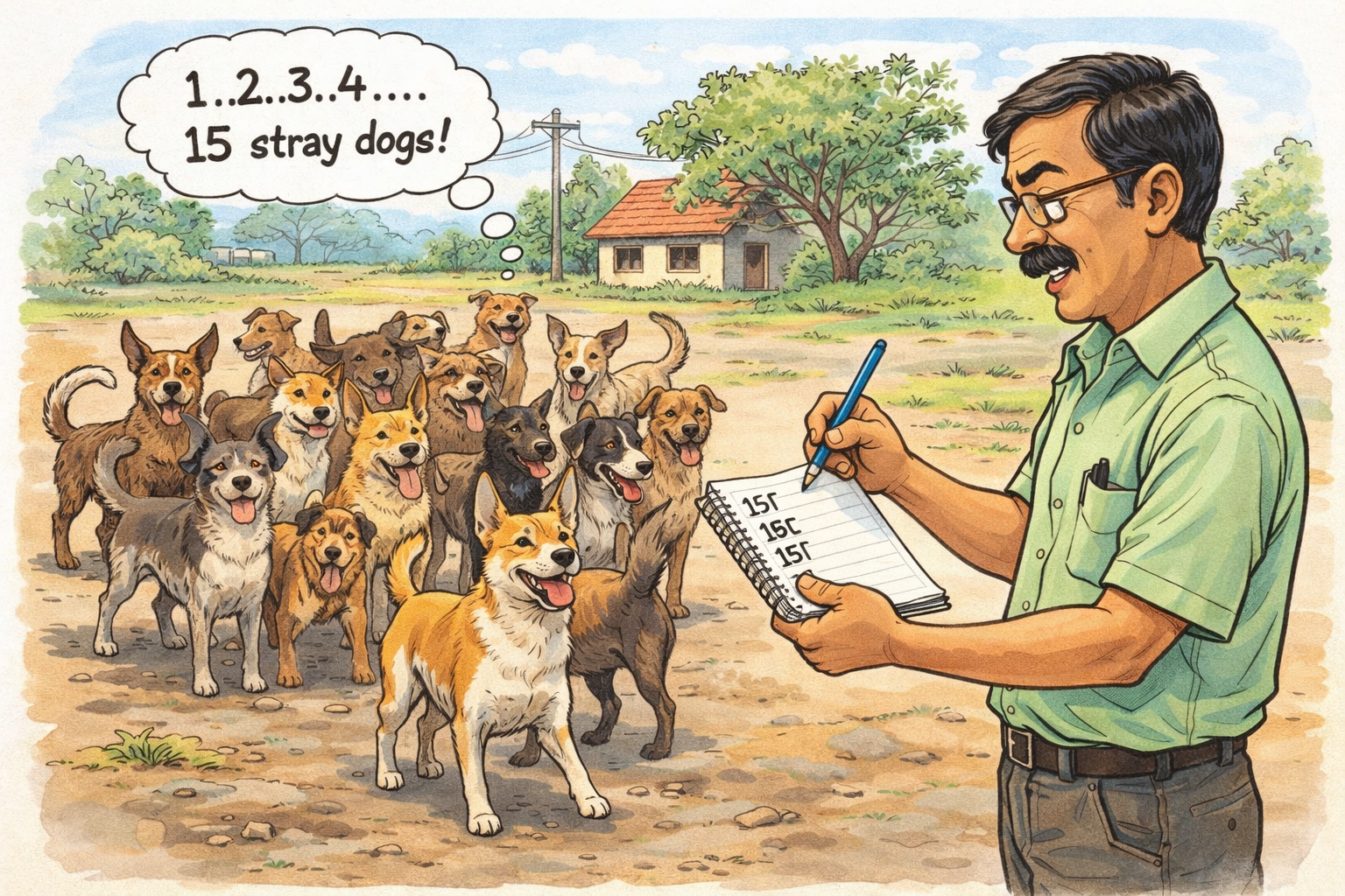 शिक्षकांना भटक्या कुत्र्यांची  मोजणी करण्याचे आदेश